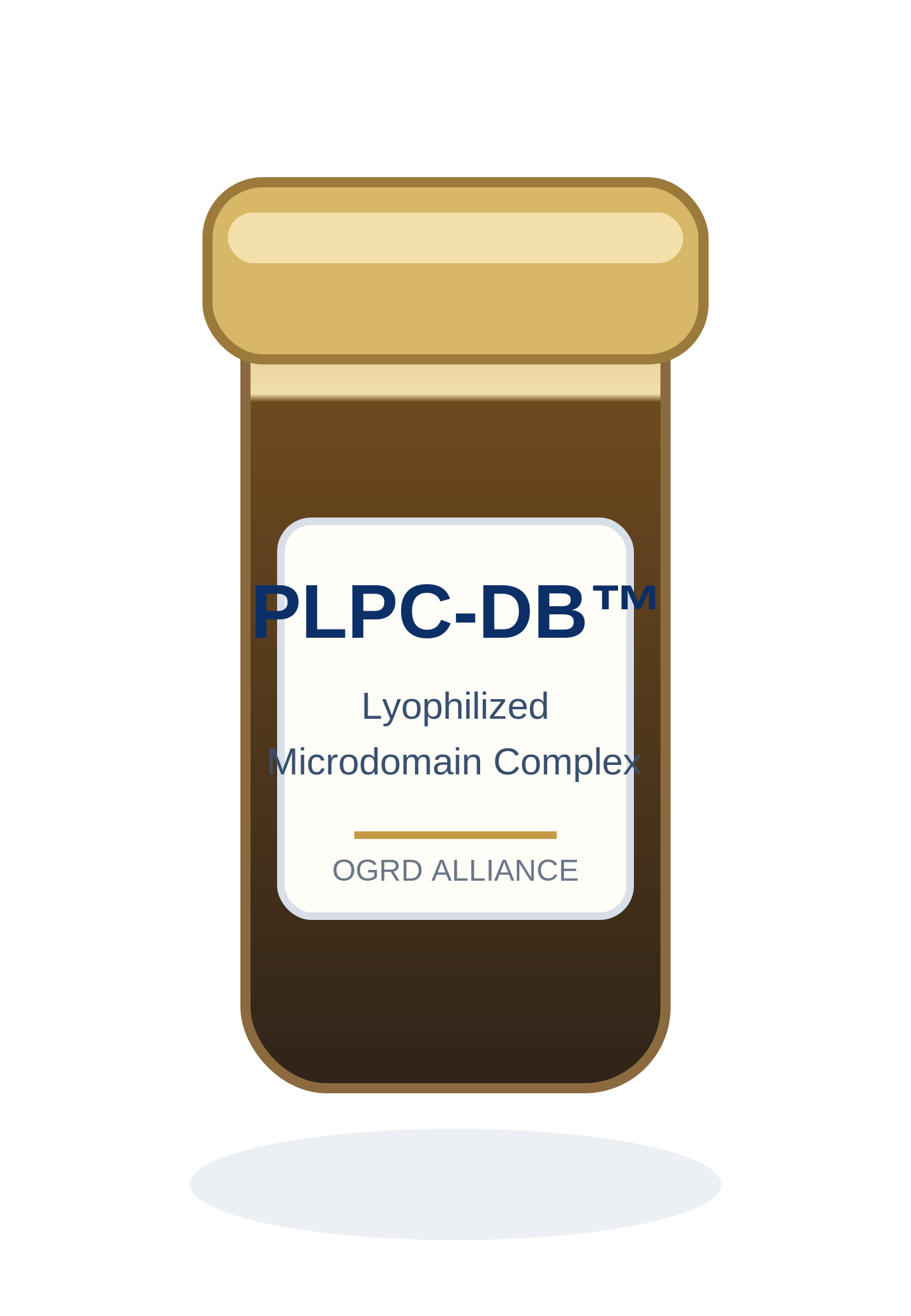 Stylized PLPC-DB™ vial illustration